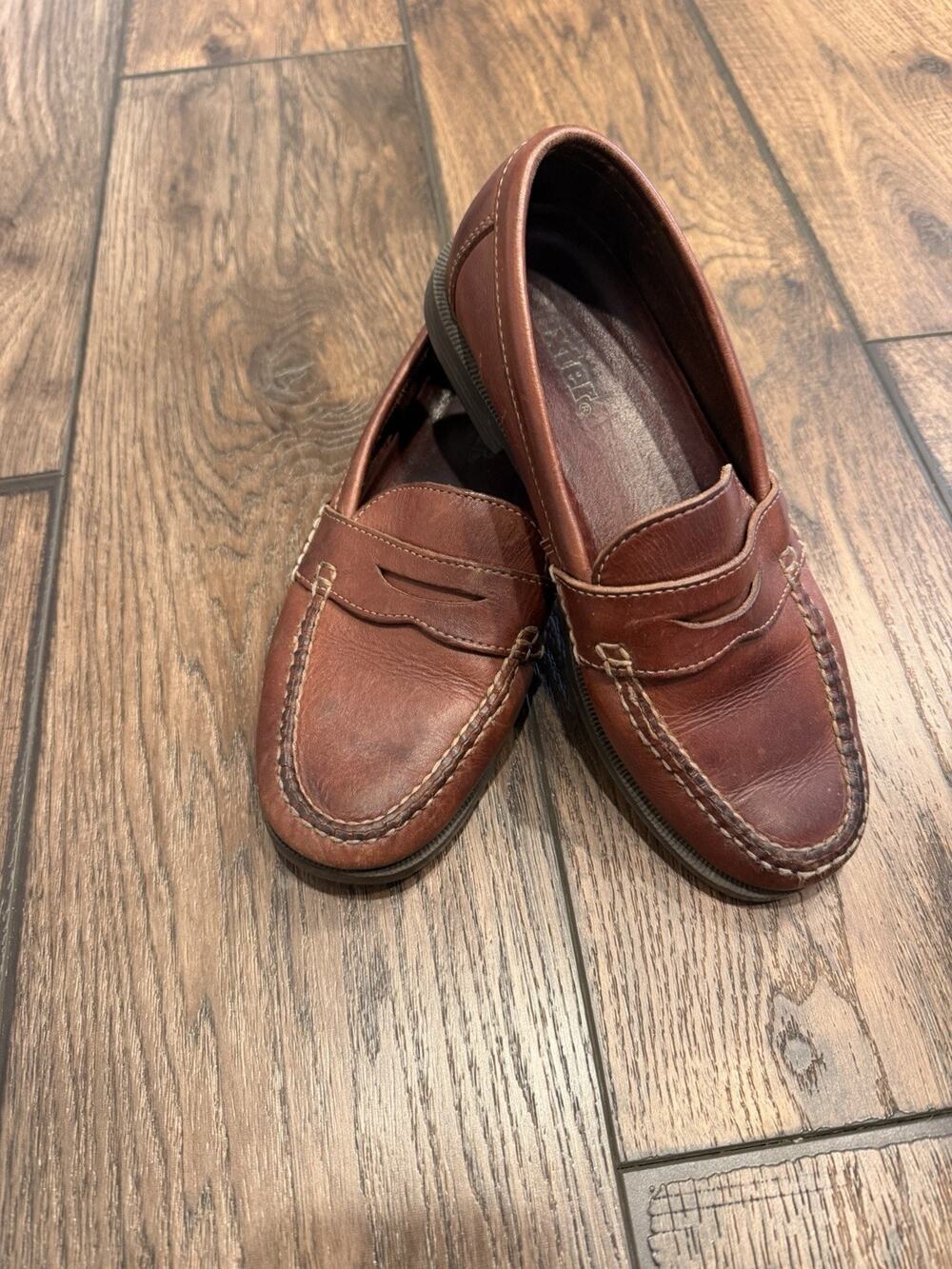 VTG Dexter Brown Leather Loafers 6.5 M Handcrafted Slip On Shoes Preppy Academia